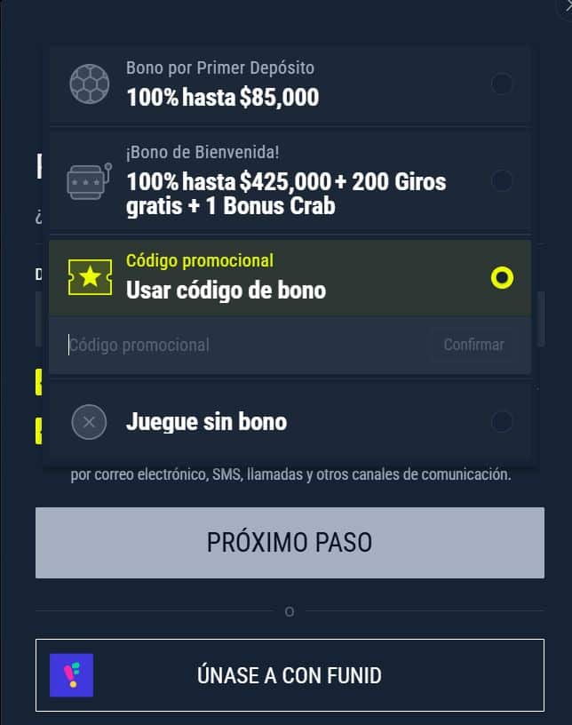 Código promocional Rabona