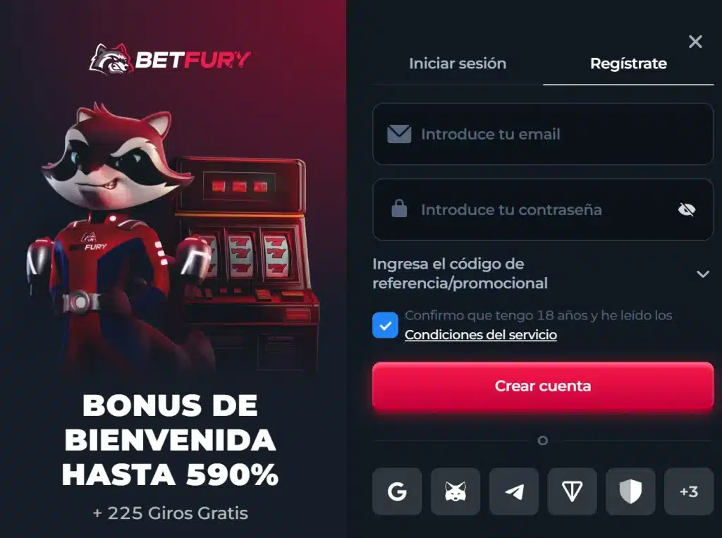 Registro Betfury